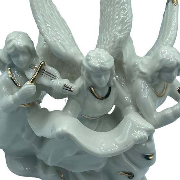 Mikasa Musical Angel Trio Playing Instruments Porcelain Cream and Gold - Picture 4 of 12